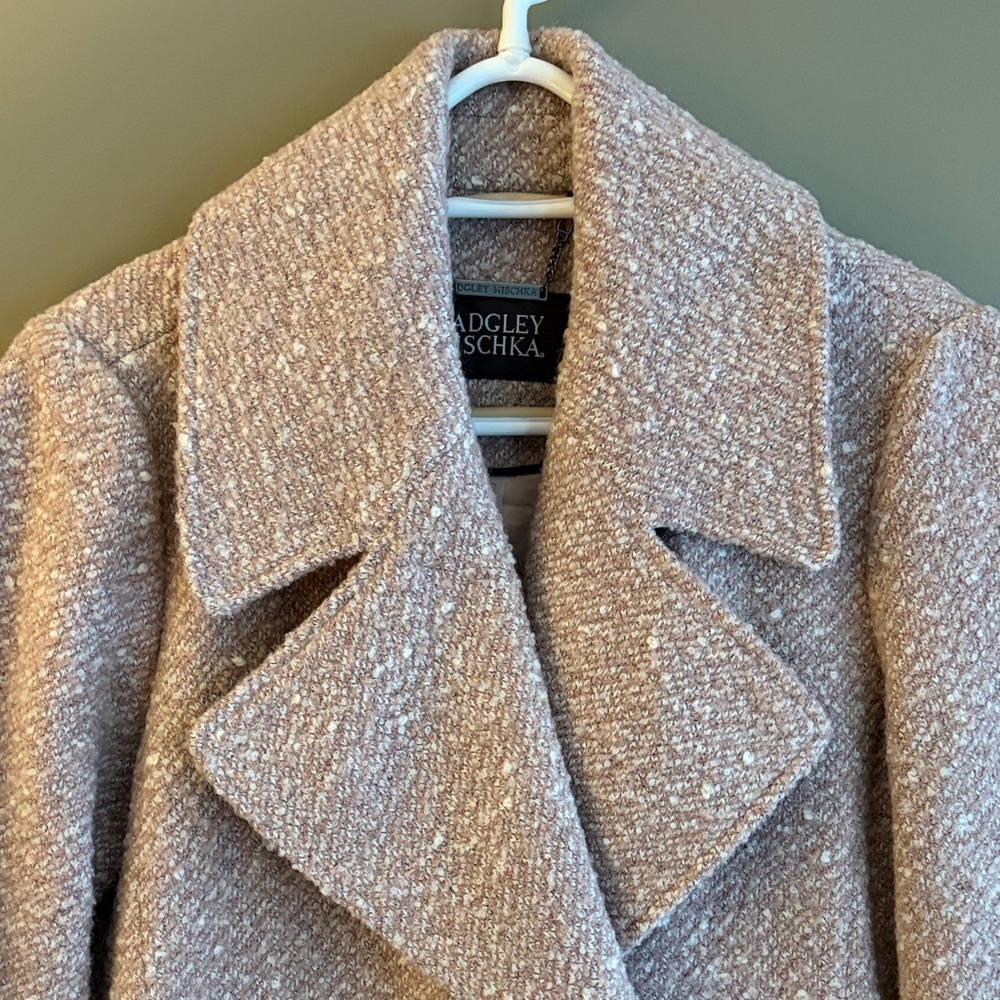 Badgley Mischka Textured Blush Pink Pea Coat size XS - Picture 4 of 13